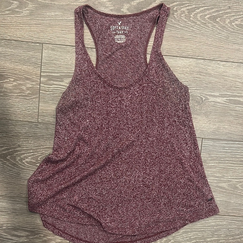 American Eagle Outfitters Red Sleeveless Relaxed Tank Top